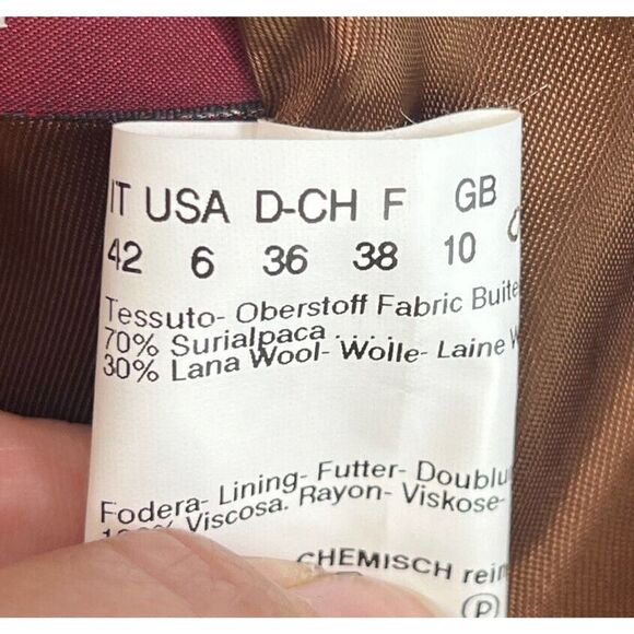 Cinzia Rocca Womens Size 6 Brown Alpaca-Wool Blend Coat Jacket Made in Italy - Picture 12 of 16